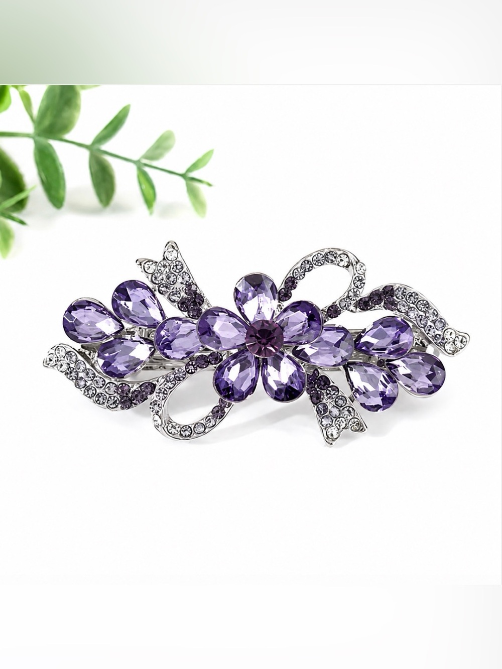 Rhinestone Embellished Barrette Hair Clip Barrette Gorgeous New Modern